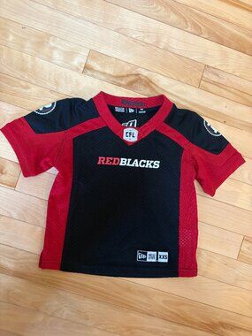 CFL Football Red Blacks Jersey kids XXS RNation Size 2-3 yr Toddler New Era